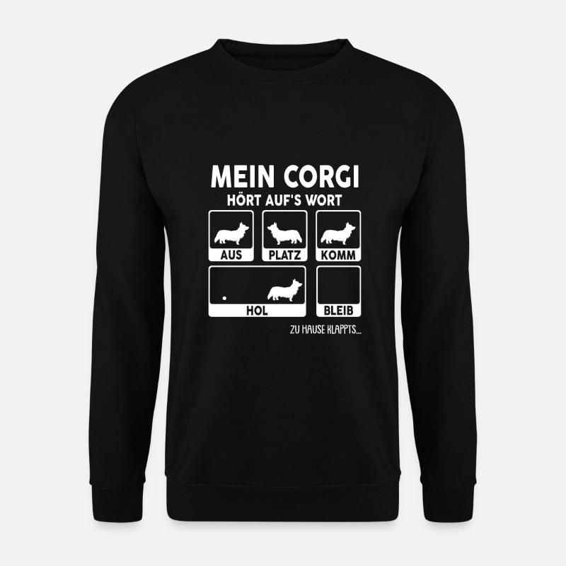 Corgi Geschenk Hunde - Unisex Pullover - Schwarz