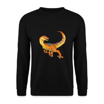 Velociraptor Dinosaur Children Dino Gift - Unisex Sweatshirt - black - Front - Alina (178cm) & Michal (187cm)