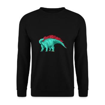 Wuerhosaurus Dinosaurier Kinder Dino Geschenk - Unisex Pullover - Schwarz - Vorne - Alina (178cm) & Michal (187cm)