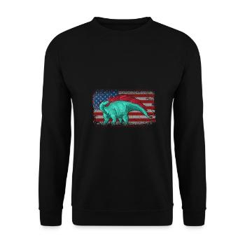 Wuerhosaurus Dinosaure Enfants Dino Cadeau - Sweat-shirt Unisexe - noir - Devant - Alina (178cm) & Michal (187cm)