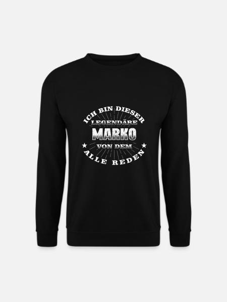 Legendärer Marko lustiger vorname Name - Unisex Pullover - Schwarz