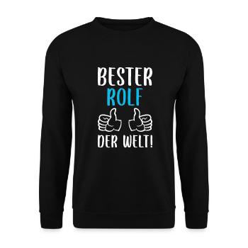 Rolf Vorname Name Geburtstag - Unisex Pullover - Schwarz - Vorne - Alina (178cm) & Michal (187cm)