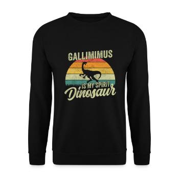 Gallimimus Dinosaur Children Dino Gift - Unisex Sweatshirt - black - Front - Alina (178cm) & Michal (187cm)