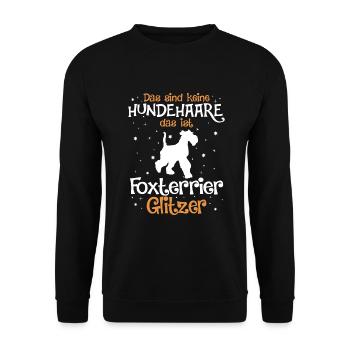 Foxterrier Hund Dog Hundehalter - Unisex Pullover - Schwarz - Vorne - Alina (178cm) & Michal (187cm)