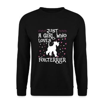 Foxterrier Hund Dog Hundehalter - Unisex Pullover - Schwarz - Vorne - Alina (178cm) & Michal (187cm)