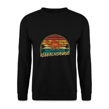 Rebbachisaurus Dinosaurier Kinder Dino Geschenk - Unisex Pullover - Schwarz - Vorne - Alina (178cm) & Michal (187cm)