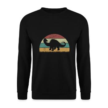Rebbachisaurus Dinosaur Children Dino Gift - Unisex Sweatshirt - black - Front - Alina (178cm) & Michal (187cm)