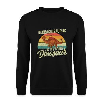 Rebbachisaurus Dinosaur Children Dino Gift - Unisex Sweatshirt - black - Front - Alina (178cm) & Michal (187cm)