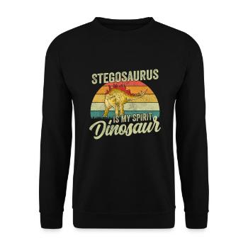 Stegosaurus Dinosaurier Kinder Dino Geschenk - Unisex Pullover - Schwarz - Vorne - Alina (178cm) & Michal (187cm)