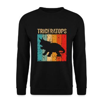 Triceratops Dinosaur Children Dino Gift - Unisex Sweatshirt - black - Front - Alina (178cm) & Michal (187cm)