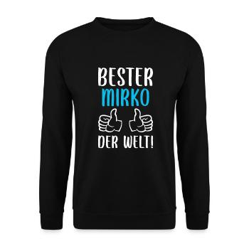 Mirko Vorname Name Geburtstag - Unisex Pullover - Schwarz - Vorne - Alina (178cm) & Michal (187cm)