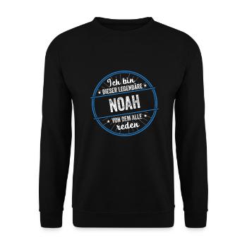 Ich bin dieser legendärer Noah Name - Unisex Pullover - Schwarz - Vorne - Alina (178cm) & Michal (187cm)