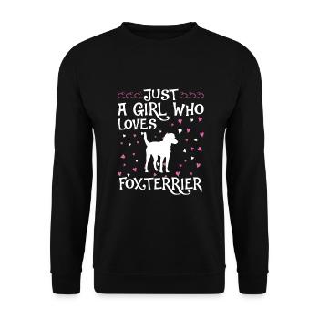 Foxterrier Hund Dog Hundehalter - Unisex Pullover - Schwarz - Vorne - Alina (178cm) & Michal (187cm)