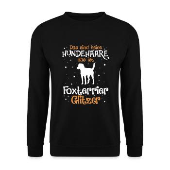 Foxterrier Hund Dog Hundehalter - Unisex Pullover - Schwarz - Vorne - Alina (178cm) & Michal (187cm)