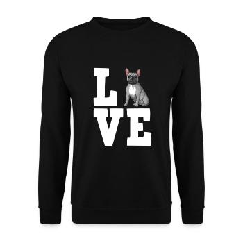 Français Propriétaire de chien bouledogue - Sweat-shirt Unisexe - noir - Devant - Alina (178cm) & Michal (187cm)