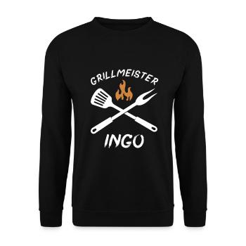 Grillmeister Ingo - Unisex Pullover - Schwarz - Vorne - Alina (178cm) & Michal (187cm)