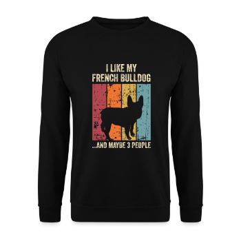 Français Propriétaire de chien bouledogue - Sweat-shirt Unisexe - noir - Devant - Alina (178cm) & Michal (187cm)