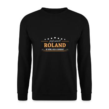 Professionell Roland Name Vorname - Unisex Pullover - Schwarz - Vorne - Alina (178cm) & Michal (187cm)