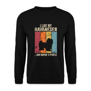 Propriétaire de chien de chien havanais - Sweat-shirt Unisexe - noir - Devant - Alina (178cm) & Michal (187cm)