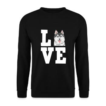 Husky Dog Dog Propriétaire de chien - Sweat-shirt Unisexe - noir - Devant - Alina (178cm) & Michal (187cm)