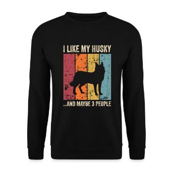 Husky Dog Dog Propriétaire de chien - Sweat-shirt Unisexe - noir - Devant - Alina (178cm) & Michal (187cm)