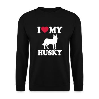 Husky Dog Dog Propriétaire de chien - Sweat-shirt Unisexe - noir - Devant - Alina (178cm) & Michal (187cm)