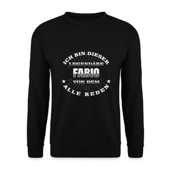 Legendärer Fabio lustiger vorname Name - Unisex Pullover - Schwarz - Vorne - Alina (178cm) & Michal (187cm)