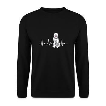 Chien de montagne des Pyrénées Chien Propriétaire de chien - Sweat-shirt Unisexe - noir - Devant - Alina (178cm) & Michal (187cm)