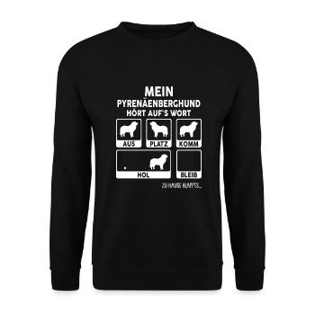 Pyrenäenberghund Hund Dog Hundehalter - Unisex Pullover - Schwarz - Vorne - Alina (178cm) & Michal (187cm)
