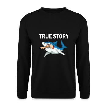 Leg surgery wheelchair lost leg - Unisex Sweatshirt - black - Front - Alina (178cm) & Michal (187cm)