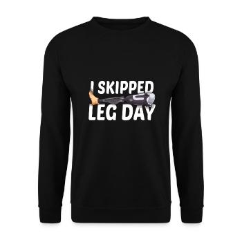 Leg surgery wheelchair lost leg - Unisex Sweatshirt - black - Front - Alina (178cm) & Michal (187cm)