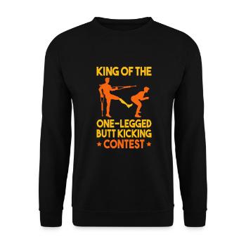 Leg surgery wheelchair lost leg - Unisex Sweatshirt - black - Front - Alina (178cm) & Michal (187cm)