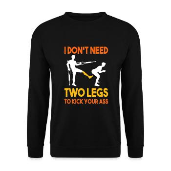 Leg surgery wheelchair lost leg - Unisex Sweatshirt - black - Front - Alina (178cm) & Michal (187cm)