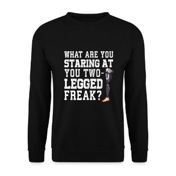 Leg surgery wheelchair lost leg - Unisex Sweatshirt - black - Front - Alina (178cm) & Michal (187cm)