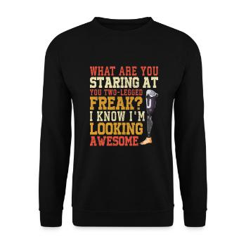 Leg surgery wheelchair lost leg - Unisex Sweatshirt - black - Front - Alina (178cm) & Michal (187cm)