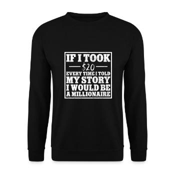 Leg surgery wheelchair lost leg - Unisex Sweatshirt - black - Front - Alina (178cm) & Michal (187cm)