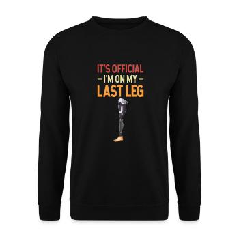 Leg surgery wheelchair lost leg - Unisex Sweatshirt - black - Front - Alina (178cm) & Michal (187cm)
