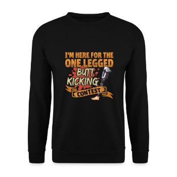 Leg surgery wheelchair lost leg - Unisex Sweatshirt - black - Front - Alina (178cm) & Michal (187cm)