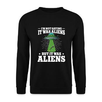 Leg surgery wheelchair lost leg - Unisex Sweatshirt - black - Front - Alina (178cm) & Michal (187cm)