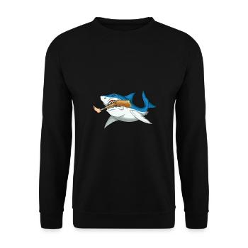 Leg surgery wheelchair lost leg - Unisex Sweatshirt - black - Front - Alina (178cm) & Michal (187cm)