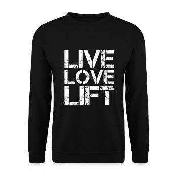 Live Love Lift - Fitness Spruch - Sweat-shirt Unisexe - noir - Devant - Alina (178cm) & Michal (187cm)