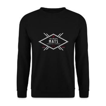 Grillmeister Mats Vorname Name - Unisex Pullover - Schwarz - Vorne - Alina (178cm) & Michal (187cm)