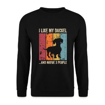 Doge teckel à poil dur Dog Propriétaire de chien - Sweat-shirt Unisexe - noir - Devant - Alina (178cm) & Michal (187cm)