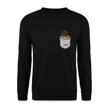 Doge teckel à poil dur Dog Propriétaire de chien - Sweat-shirt Unisexe - noir - Devant - Alina (178cm) & Michal (187cm)