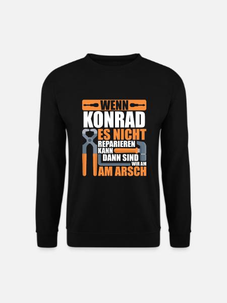 Vorname Konrad Name Geburtstag Geschenk - Unisex Pullover - Schwarz