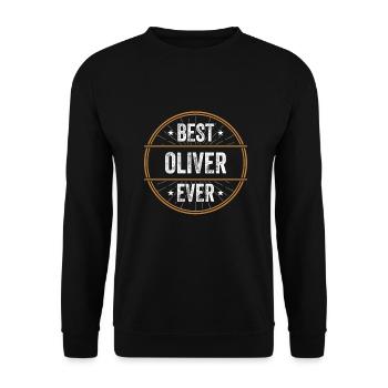 Meilleur cadeau Oliver Ever First Name - Sweat-shirt Unisexe - noir - Devant - Alina (178cm) & Michal (187cm)
