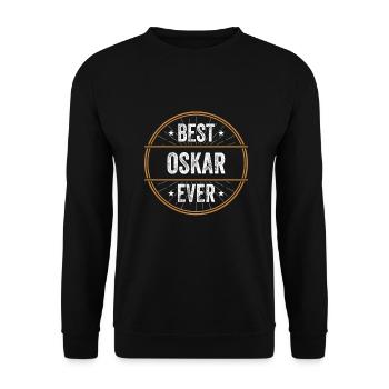 Best Oskar Ever Vorname Name Geschenk - Unisex Pullover - Schwarz - Vorne - Alina (178cm) & Michal (187cm)