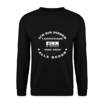 Legendärer Finn lustiger vorname Name - Unisex Pullover - Schwarz - Vorne - Alina (178cm) & Michal (187cm)