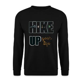 Hiking - Hike up! - Unisex Sweatshirt - black - Front - Alina (178cm) & Michal (187cm)