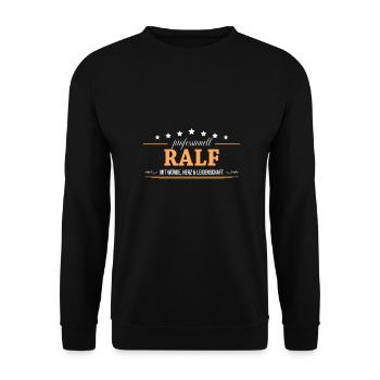 Professionell Ralf Name Vorname - Unisex Pullover - Schwarz - Vorne - Alina (178cm) & Michal (187cm)